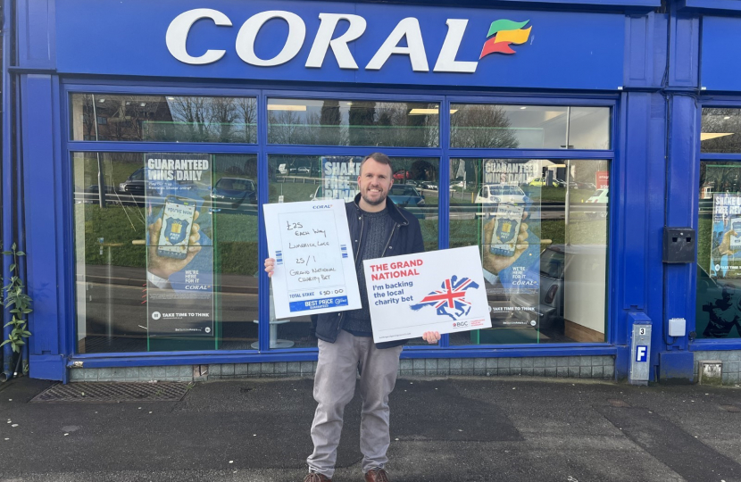 Jonathan outside Coral betting shop