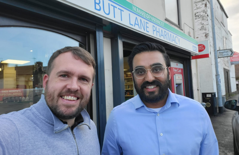 Jonathan infront of Butt Lane Pharmacy