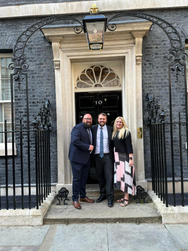 Jonathan at 10 downing street with Andy and Heidi