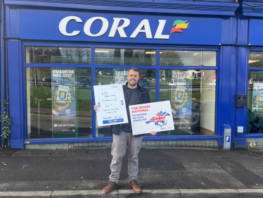 Jonathan outside Coral betting shop